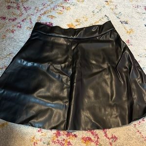 black leather skirt